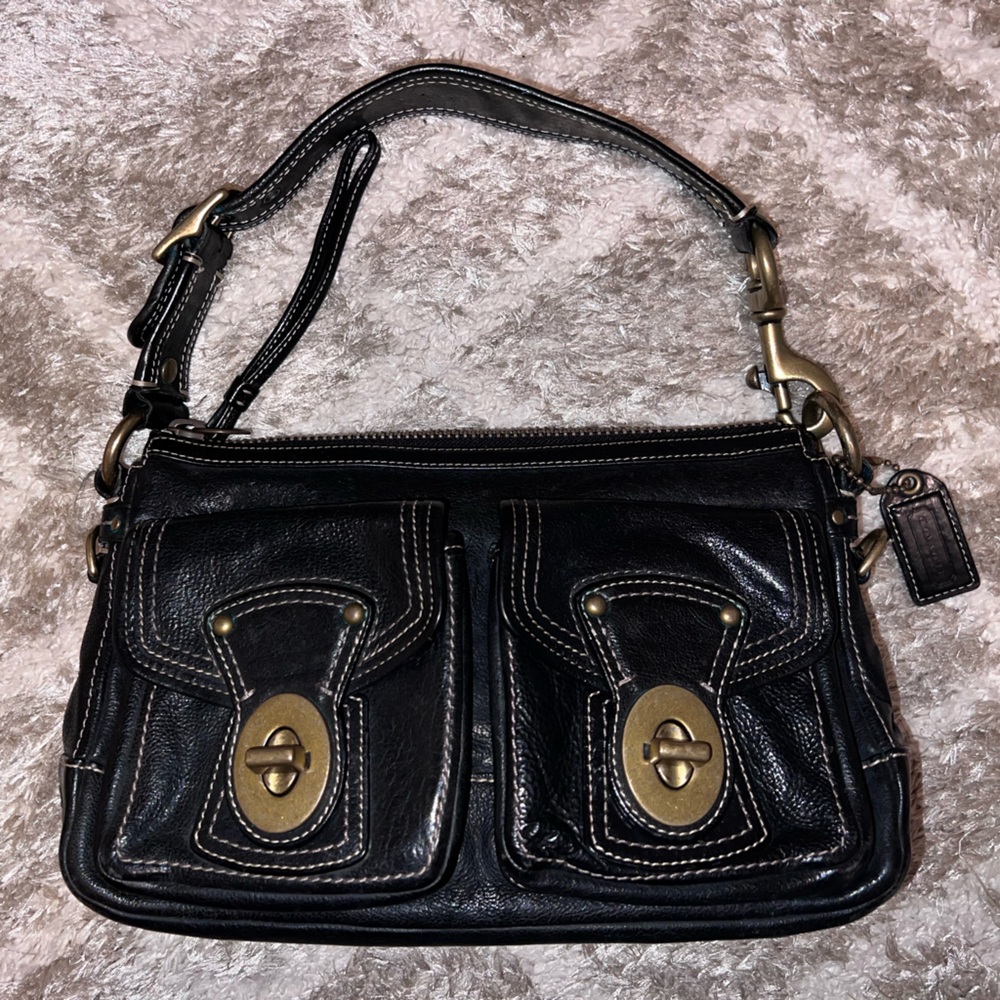 Coach Vintage 65th Anniversary Legacy Leather Black Shoulder Bag.